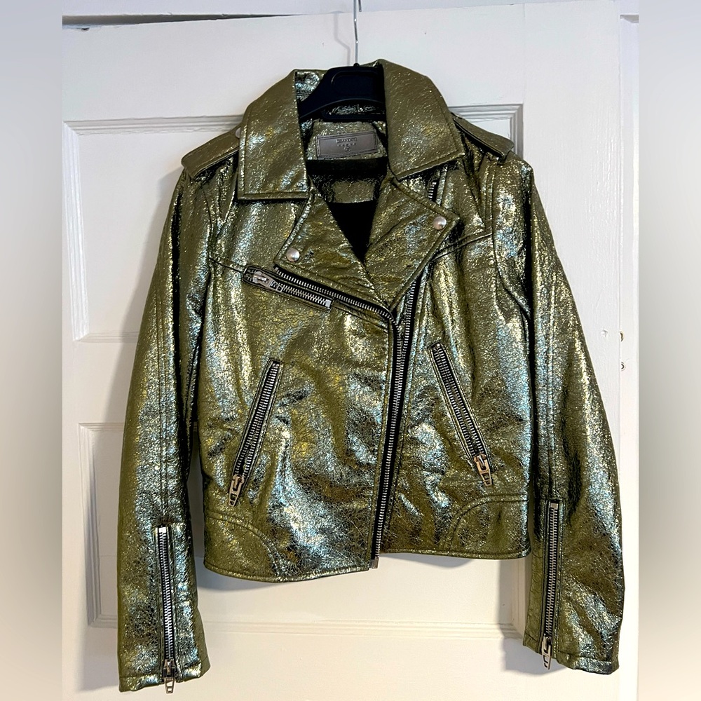 NWOT Blank NYC Metallic Moto Jacket - Size XS